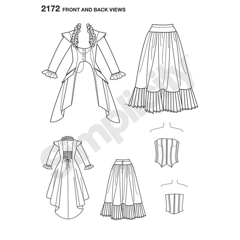 سيمبليسيتي زي Simplicity Pattern 2172 Misses' Steampunk من تصميم Theresa Laquey مقاس R5 (14-22) - Image 2